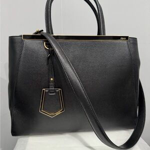 Fendi Black Leather 2Jours Tote